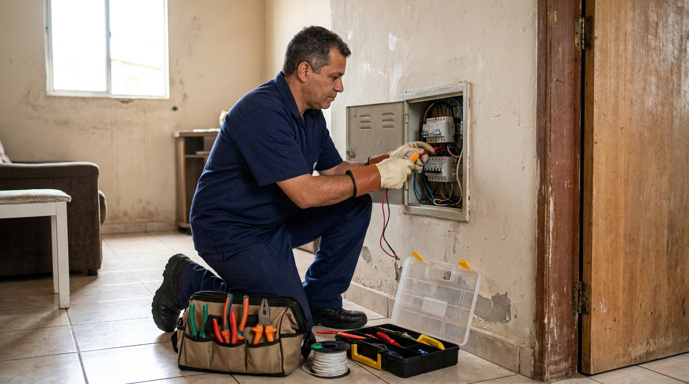 Eletricista com ferramentas em Belém‑PA