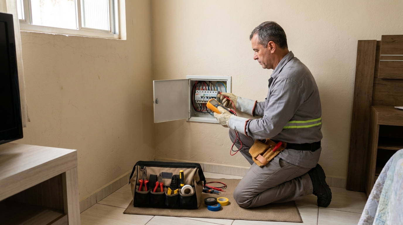 Eletricista trabalhando em Belém‑PA